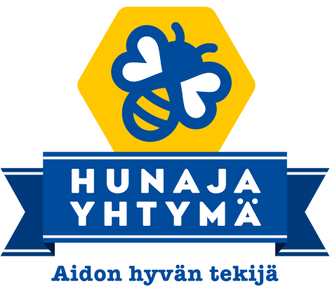 Hunajayhtyma-logo-pysty-tekstilla